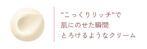 ”こっくりリッチ”で 肌にのせた瞬間 とろけるようなクリーム